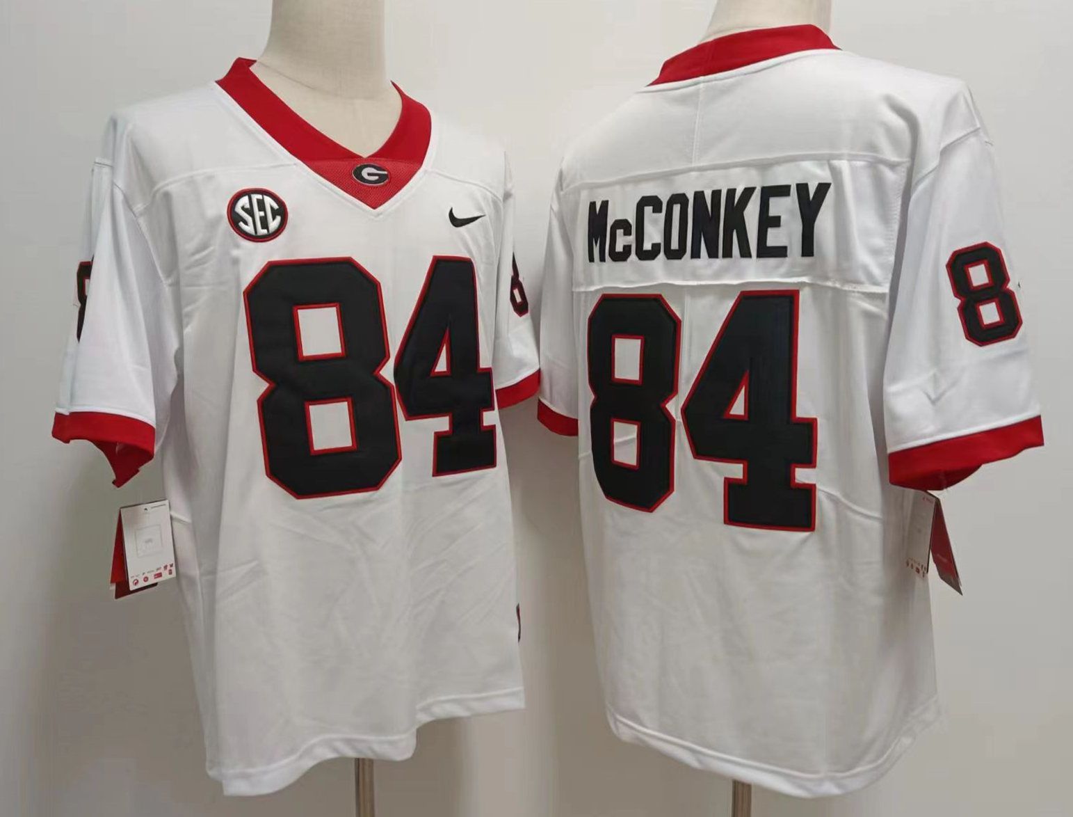 Men Georgia Bulldogs #84 Mcconkey White Nike 2025 NCAA Jersey